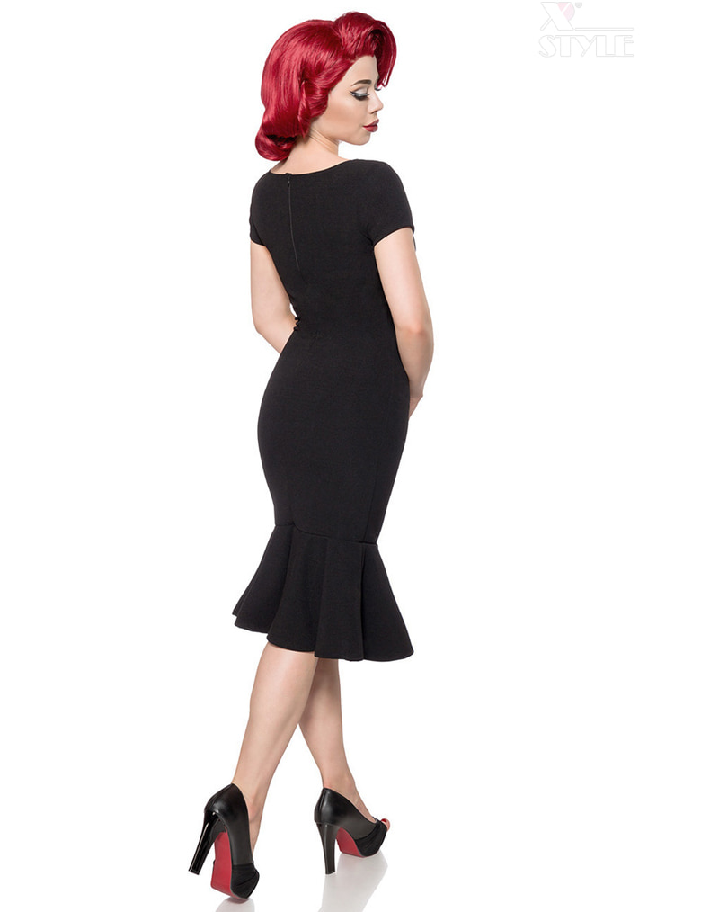 Черное ретро-платье с декольте B267, 3