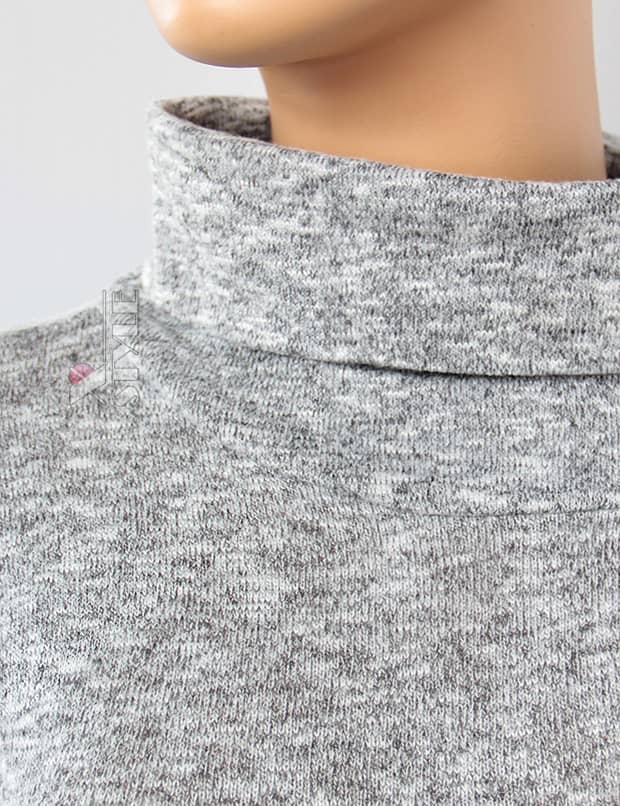 Gray Melange Knit Dress XC306, 5