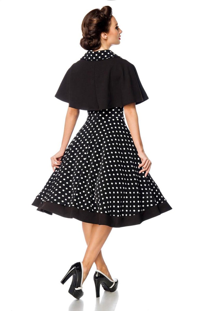 Polka Dot Swing Dress with Shawl, 7