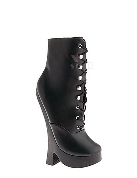 Devious Leather Ankle Boots with Unusual Heels, 3