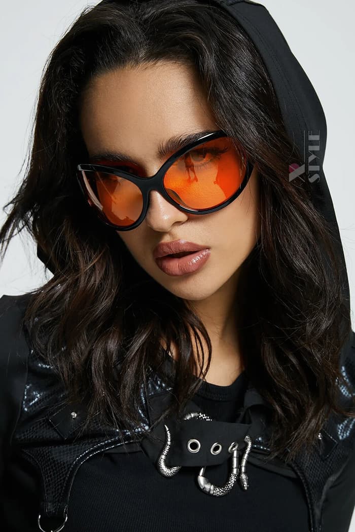 Женские овальные солнцезащитные очки с красными линзами X158, 3