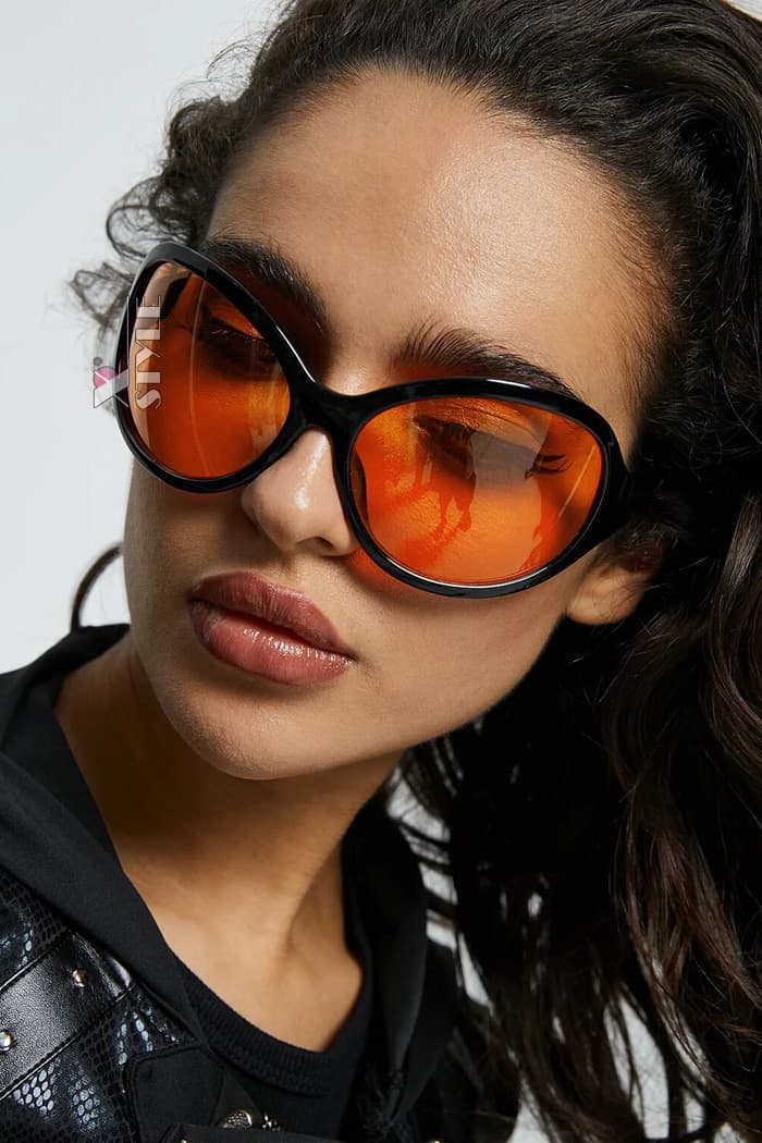 Женские овальные солнцезащитные очки с красными линзами X158, 13