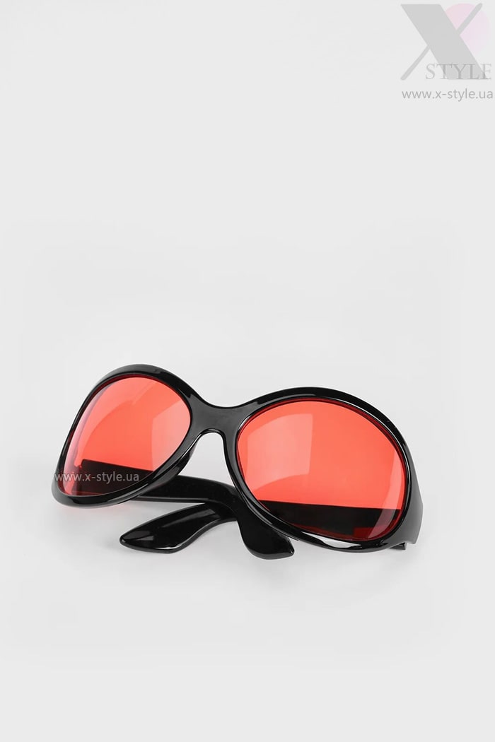 Women's Oval Sunglasses with Red Lens X158, 5