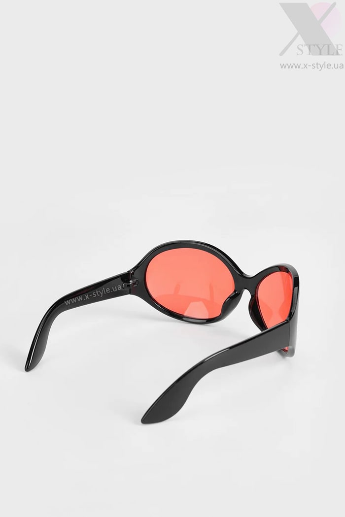 Women's Oval Sunglasses with Red Lens X158, 9