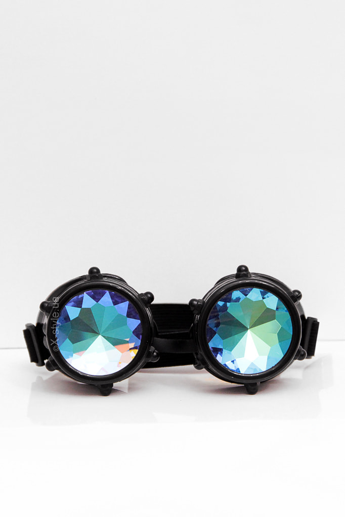 Black Kaleidoscope Goggles with Bolts X5125, 5