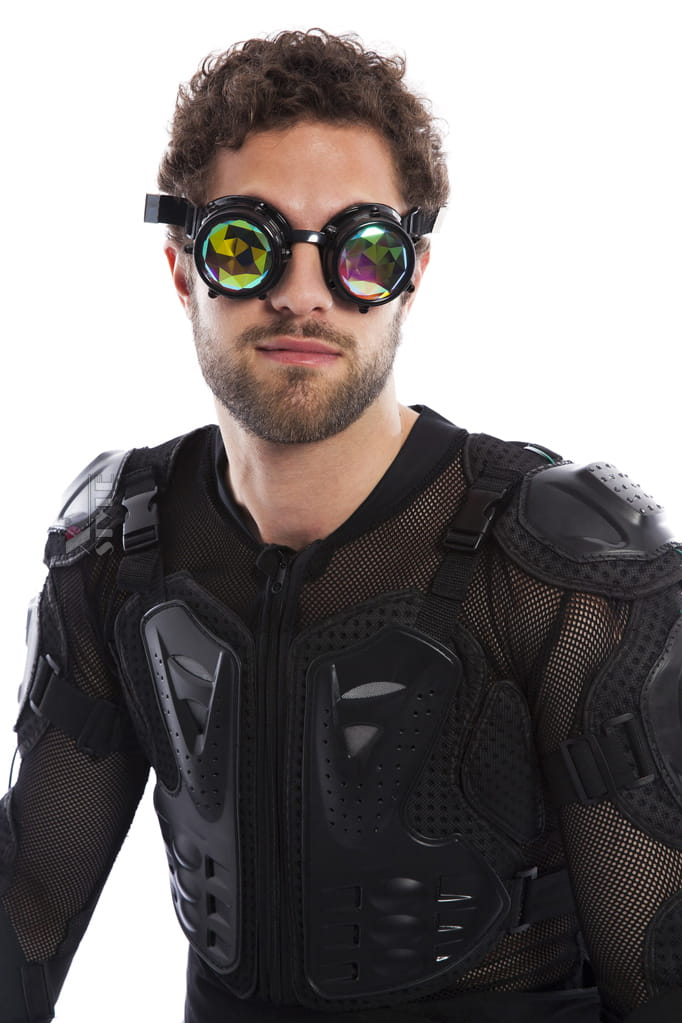 Black Kaleidoscope Goggles with Bolts X5125, 3