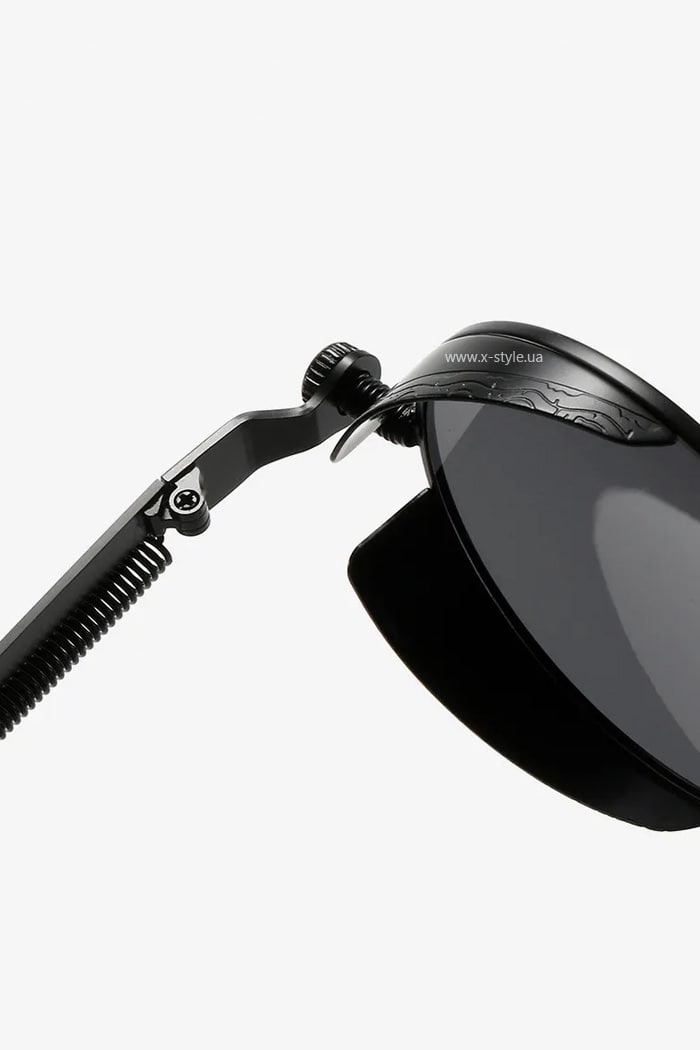 Круглые черные очки в металлической оправе + чехол, 7