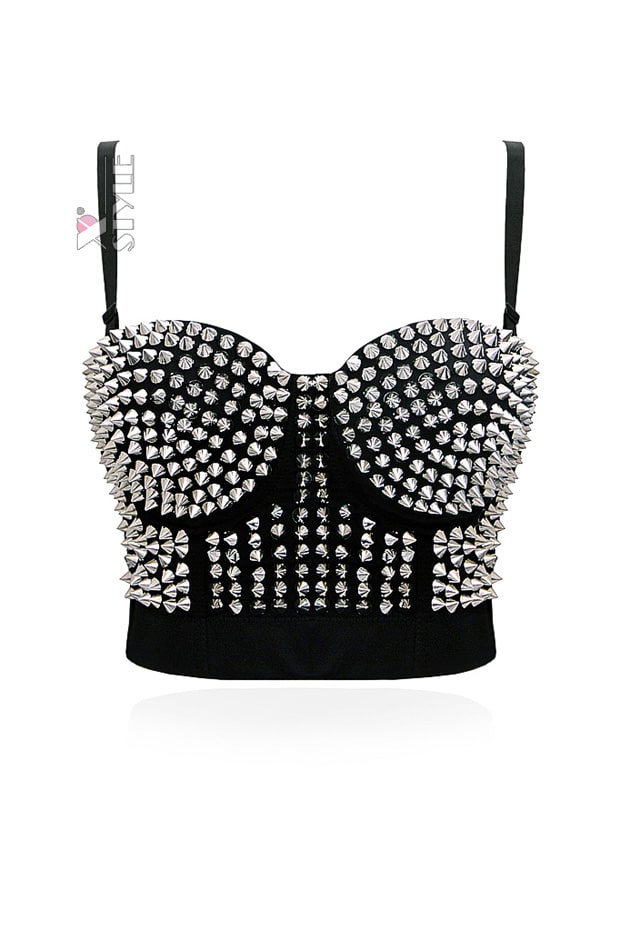 Black Bustier with Spikes and Feathers, 7