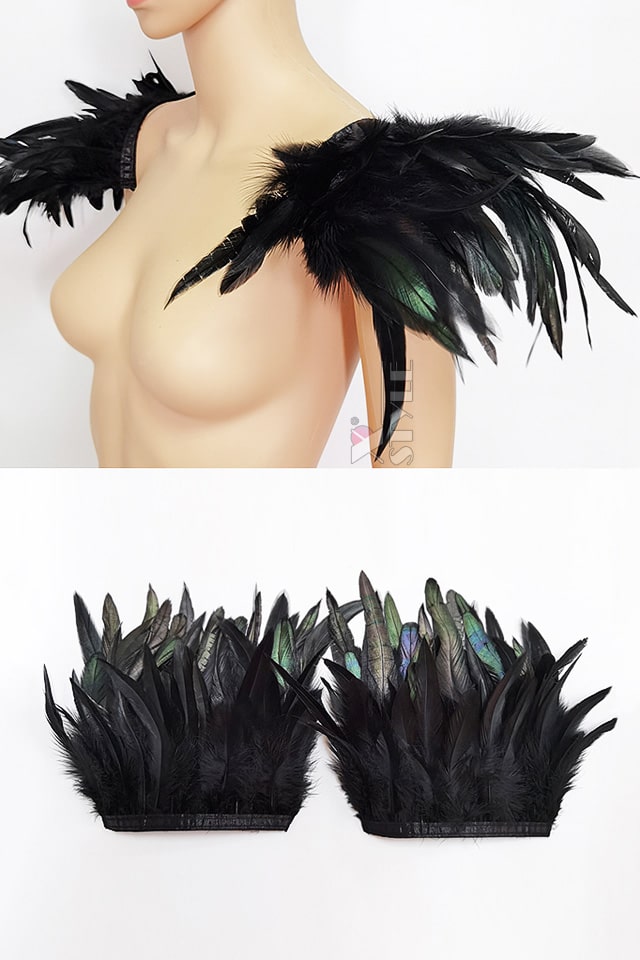 Black Bustier with Spikes and Feathers, 5