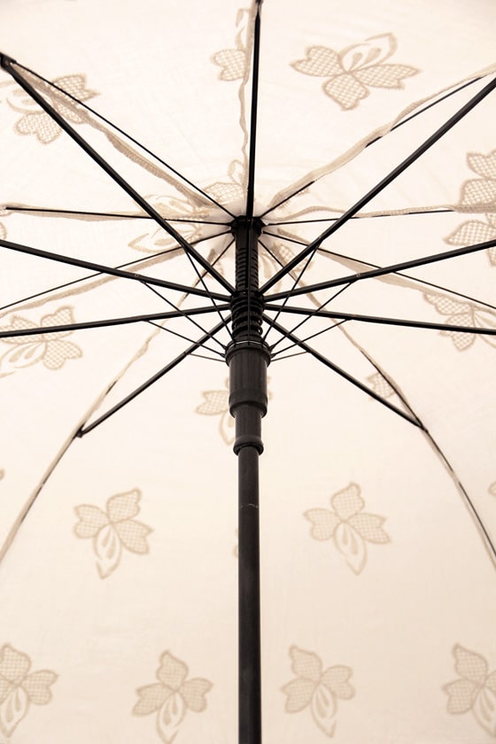 Жіноча парасолька від сонця з вишивкою (кремова), 11