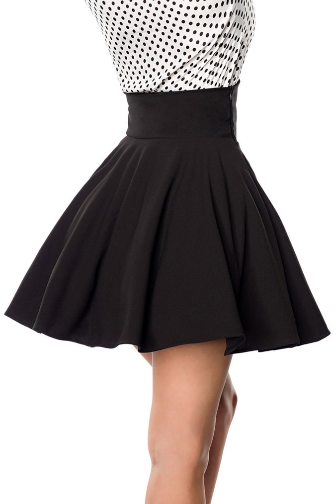 Black Flared High Waisted Skirt, 9