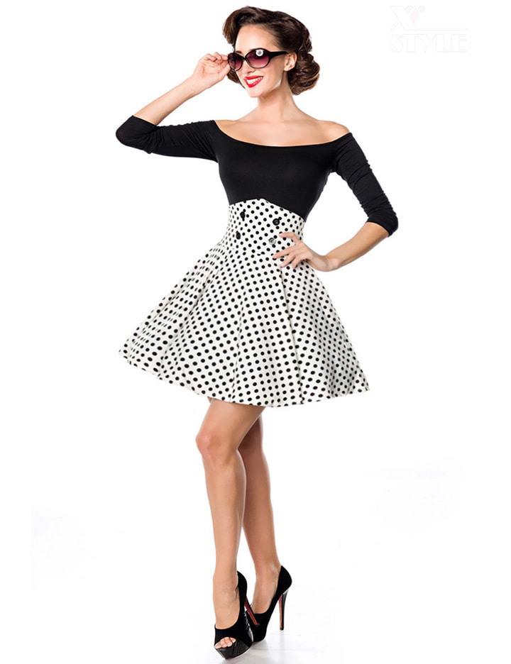 Polka Dot Short Skirt with Corset Belt, 11