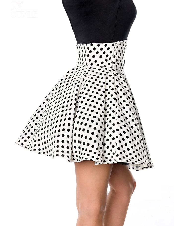 Polka Dot Short Skirt with Corset Belt, 9