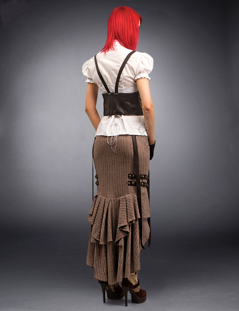 Steampunk Mullet Skirt with Straps X121, 3