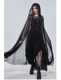 Длинная черная мантия с капюшоном X0191