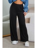 Широкие черные брюки палаццо X8131