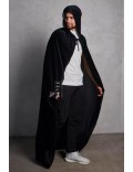 Длинная черная мантия с капюшоном (150 см)