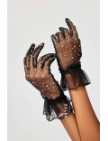 UF-Vintage tulle gloves with rhinestones 