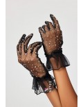 Прозрачные перчатки со стразами UF-Vintage