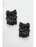 Bow Reverence Fingerless Leather Gloves