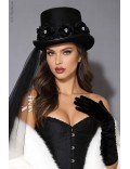 Women's carnival hat with a veil and roses X1161