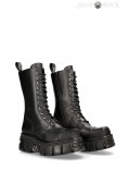 Черные кожаные сапоги со шнуровкой New Rock