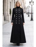 Длинное зимнее женское пальто из шерсти X068