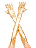 Длинные золотистые перчатки с блеском C1189