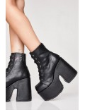 High Platform Ankle Boots with a Chunky Heel