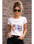 Футболка белая женская с принтом XC2141
