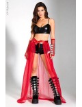 Long Red Train Overskirt X228