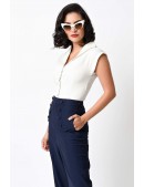 Белая блузка в стиле Ретро XC196 (101196) - оригинальная одежда, 2