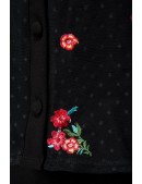 Прозрачная нарядная блуза с вышитым цветочным узором (101234) - цена, 4