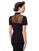 Нарядная черная блуза с сеточкой (101239) - оригинальная одежда, 2