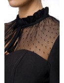Нарядная черная блуза с сеточкой (101239) - цена, 4