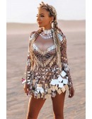 Дзеркальна сукня-боді Selina тілесного кольору (129247) - материал, 6