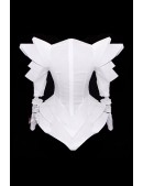 Футуристичное белое боди с объемными деталями (129225) - оригинальная одежда, 2