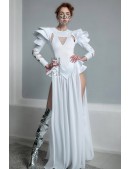 Футуристичное белое боди с объемными деталями (129225) - 5, 12