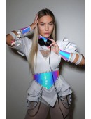 Футуристичное белое боди с объемными деталями (129225) - 6, 14