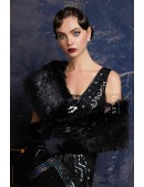 Black Fur Shawl X4138 (104138) - 3, 8
