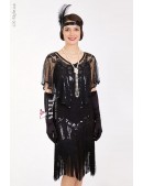 Нарядная мантия-шаль с пайетками UF-Vintage (104139) - 3, 8