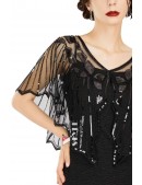 Elegant UF-Vintage Sequin Shawl Cape (104139) - материал, 6