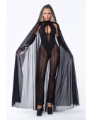 Длинная черная мантия с капюшоном X0191 (1220191) - цена, 4