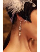 Серьги с камнями и жемчугом в стиле 20-х (709180) - материал, 6