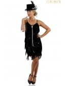 Карнавальный костюм в стиле Гэтсби (платье, шляпа, бусы) (118155) - foto