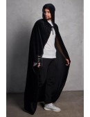 Довга чорна мантія з капюшоном (150 см) (122005) - foto