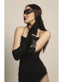 Ажурная черная маска и перчатки X3038 (713038) - материал, 6