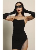 Ажурная черная маска и перчатки X3038 (713038) - 3, 8