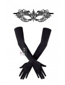 Ажурная черная маска и перчатки X3038 (713038) - foto