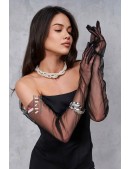 Перчатки Nia Tulle черного цвета (6011981) - 6, 14